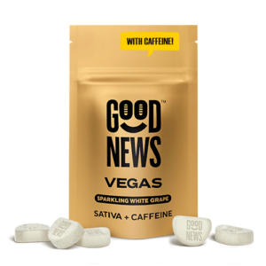 Good News Vegas Sparkling White Grape Gummies with Caffeine 100mg (10ct)